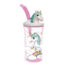 Stor 26 Bicchiere 3D con Cannuccia 360ML Unicorno