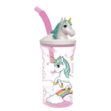 Stor 26 Bicchiere 3D con Cannuccia 360ML Unicorno