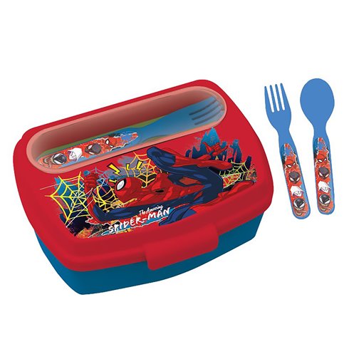 Stor 26 Porta Merenda con Posate Spiderman