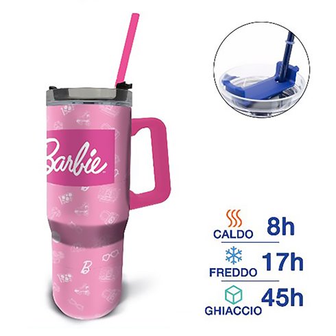 Stor 26 Tazza Termica con Cannuccia 920ML Barbie