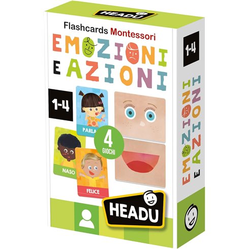 Headu 26 Maxi Flashcards Montessori Emozioni a Azioni