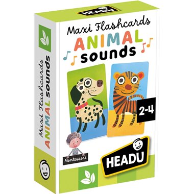 Headu 26 Maxi Flashcards Montessori Animal Sounds