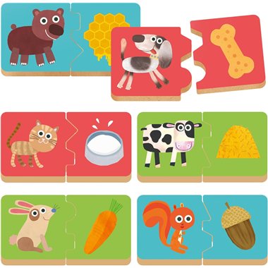 Headu 26 Wooden Game Cosa Mangiano i Cuccioli