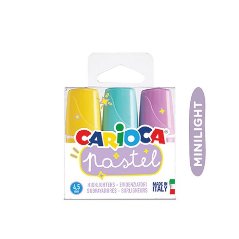 Evidenziatori Carioca Pastel mini a 3