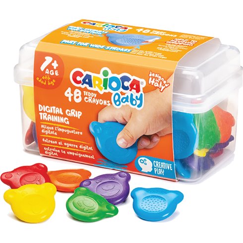 Pastelli a Cera Carioca Baby Teddy Crayons a 48 col.