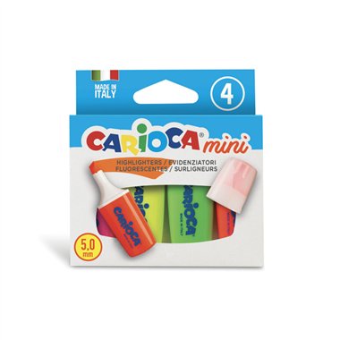Evidenziatori Carioca Mini in blister da 4 pz.