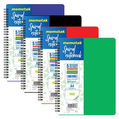 Maxi Spiral Memotak PPL 150 ff 70gr. con divisori 1 Rigo