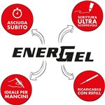 Penne Gel Pentel Energel Klick Ago BLN104 0.7 Rosso 12 pz.