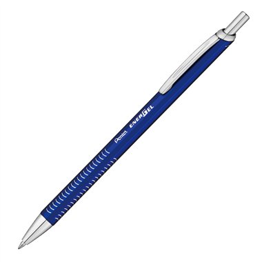 Penne Gel Pentel Energel Metal slim fusto blu BL447 0.7 Nero 12 pz.