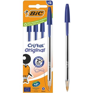 Bic Blister Cristal  4 pz. Blu