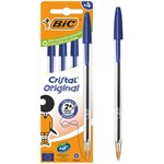 Bic Blister Cristal  4 pz. Blu