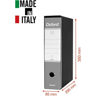 Registratori Oxford G85 Protocollo dorso 8 35x29 h. Nero