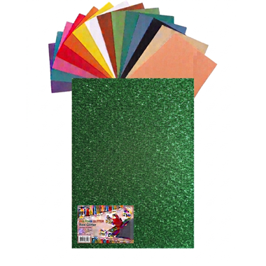Gomma Eva 60x40x2 10 ff  Glitter Verde 23NIK162