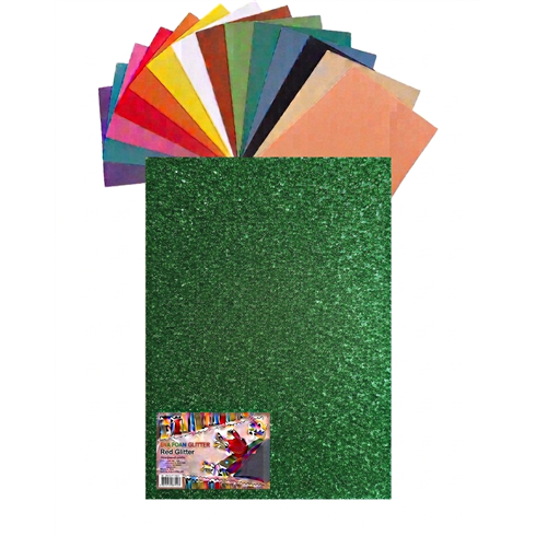 Gomma Eva 60x40x2 10 ff  Glitter Verde 23NIK162
