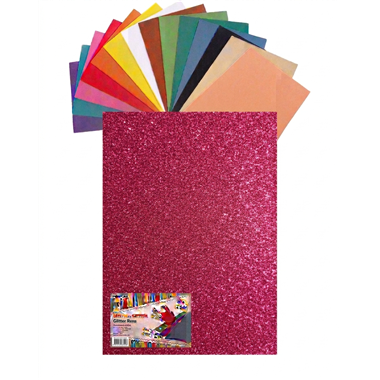 Gomma Eva 60x40x2 10 ff  Glitter Rosa 23NIK178