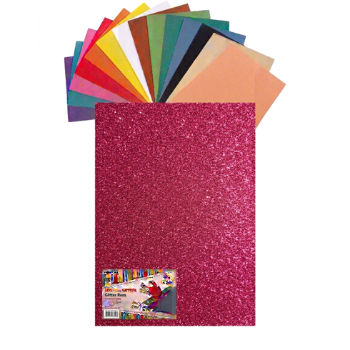 Gomma Eva 60x40x2 10 ff  Glitter Rosa 23NIK178