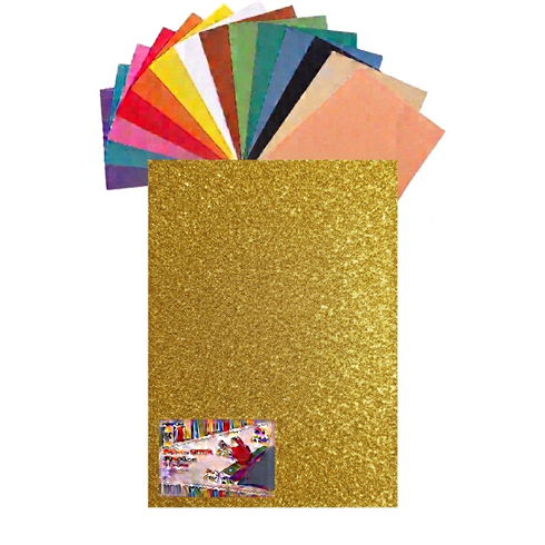 Gomma Eva 60x40x2 10 ff  Glitter Oro 23NIK157