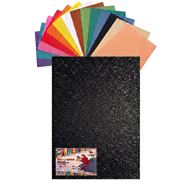 Gomma Eva 60x40x2 10 ff  Glitter Nero 23NIK181