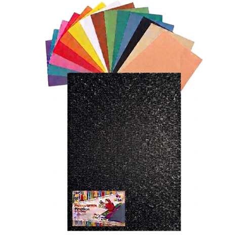Gomma Eva 60x40x2 10 ff  Glitter Nero 23NIK181