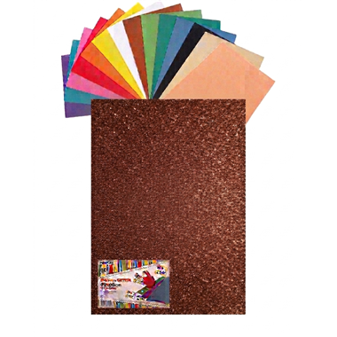 Gomma Eva 60x40x2 10 ff  Glitter Marrone 23NIK163