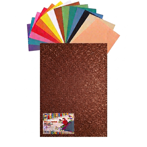Gomma Eva 60x40x2 10 ff  Glitter Marrone 23NIK163