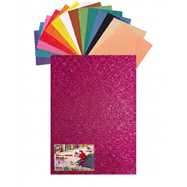 Gomma Eva 60x40x2 10 ff  Glitter Fuxia 23NIK164