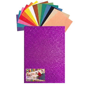 Gomma Eva 60x40x2 10 ff  Glitter Fluo Viola 23NIK175