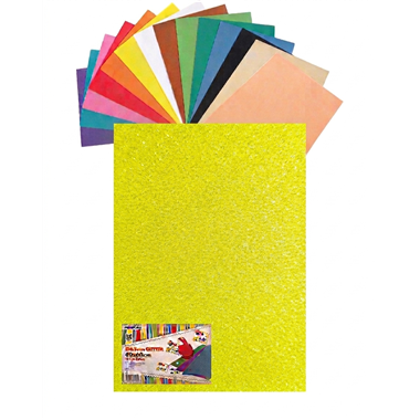 Gomma Eva 60x40x2 10 ff  Glitter Fluo Giallo 23NIK172