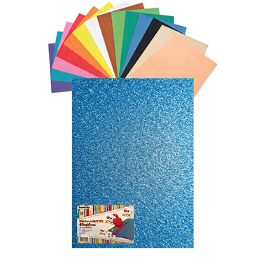 Gomma Eva 60x40x2 10 ff  Glitter Celeste 23NIK165