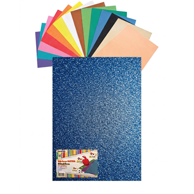 Gomma Eva 60x40x2 10 ff  Glitter Blu 23NIK159