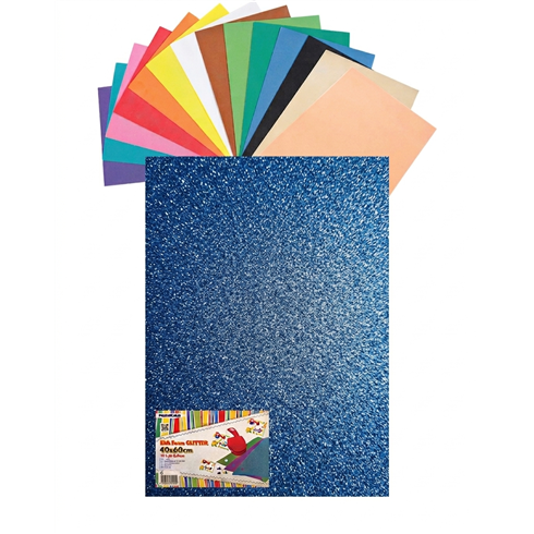 Gomma Eva 60x40x2 10 ff  Glitter Blu 23NIK159