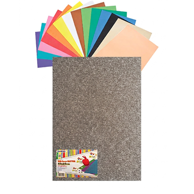 Gomma Eva 60x40x2 10 ff  Glitter Argento 23NIK156