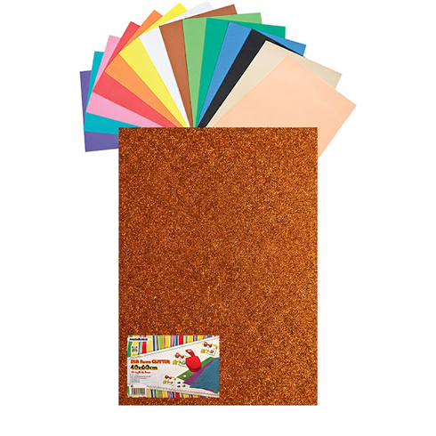 Gomma Eva 60x40x2 10 ff  Glitter Arancio  23NIK161