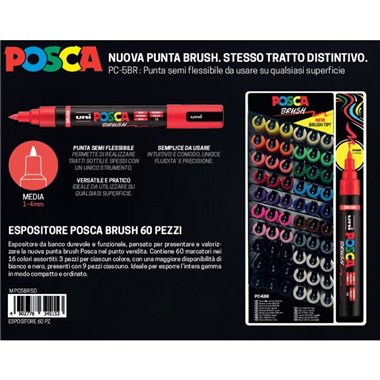 Marker Uni Posca Media PC5  Brush  Expo 60 pz.