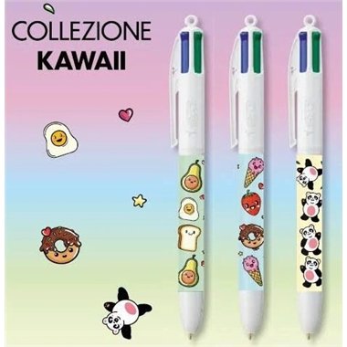 Penne Bic 4 Colori Kawaii food 21 pz.