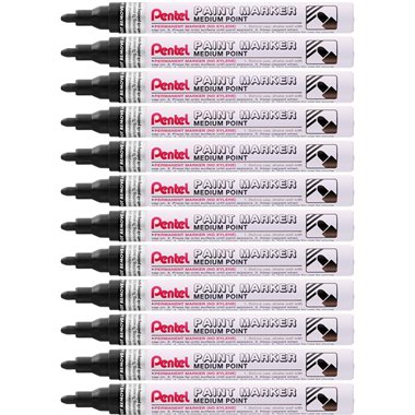 Marker Pentel Paint Vernice Mmp10 Nero 12 Pz.
