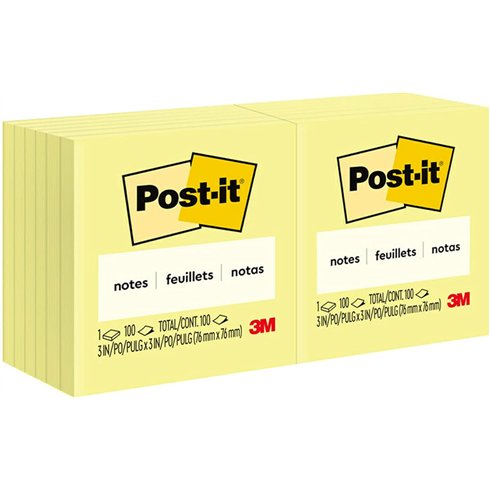 Post-it 3M  654 76x76 senza Film 12 pz.
