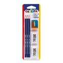 Carioca Set 3 matite hb 2 gomme 1 temperino