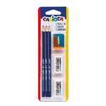 Carioca Set 3 matite hb 2 gomme 1 temperino
