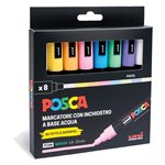 Marker Uni Posca Media PC5 Colori Pastel 8 pz.