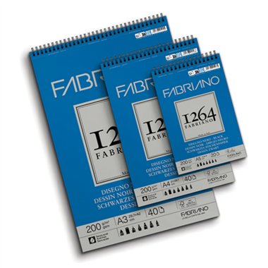 Blocchi Fabriano 1264 Disegno Nero A5 200 gr. Spiral 20 ff