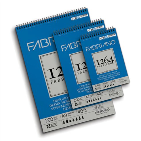 Blocchi Fabriano 1264 Disegno Nero A5 200 gr. Spiral 20 ff
