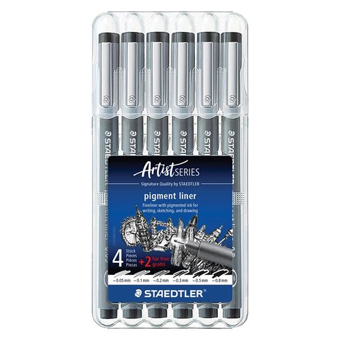 Pennarelli Pigment Staedtler Set 6 Pz. 308_SB6P