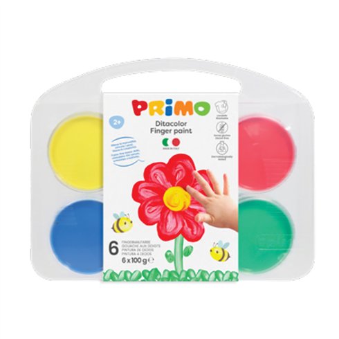 Colori a dita Primo 100 gr. 6 colori