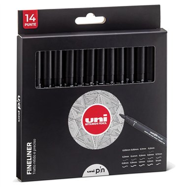 Pennarelli Pigment Uni Pin Set 14 pz.