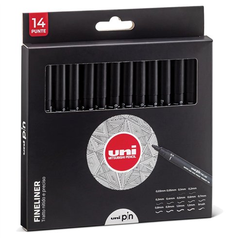 Pennarelli Pigment Uni Pin Set 14 pz.