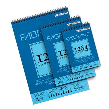 Blocchi Fabriano 1264 Tecniche Miste A4 300 gr. Spiral 30 ff