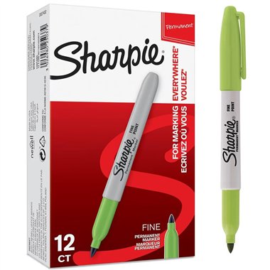 Marker Sharpie Fine Verde Lime 12 pz. (Fine Stock)