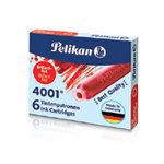 Cartucce Stilografiche Pelikan TP/6 Rosso 6 pz.