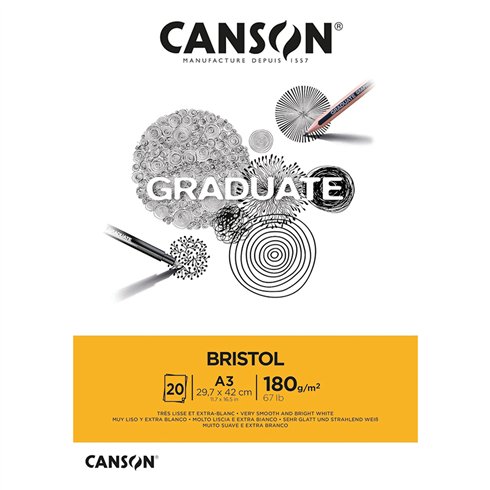 Blocchi Canson Graduate Bristol A3 20F 180 gr.